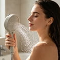 thumbnail image 7 of Handheld Showerhead for Bathroom, High Pressure Filtered Shower Head with 6 Spray Settings, Removable Adjustable Angle Rainfall Shower Head for Hard Water, Easy Install Chrome Finish, 11.02"x5.31", 7 of 7