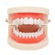 thumbnail image 3 of Juego de 2 parrillas para dientes de hip hop para hombre, color dorado y plateado, con colmillos de vampiro, tapas dobles para parrillas de rapero, joyería de moda para dientes, color plateado, 3 of 5