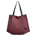 thumbnail image 1 of Bolso de mano de gran capacidad, bolso de mano para mujer, literario y de ocio, vino tinto, 1 of 5