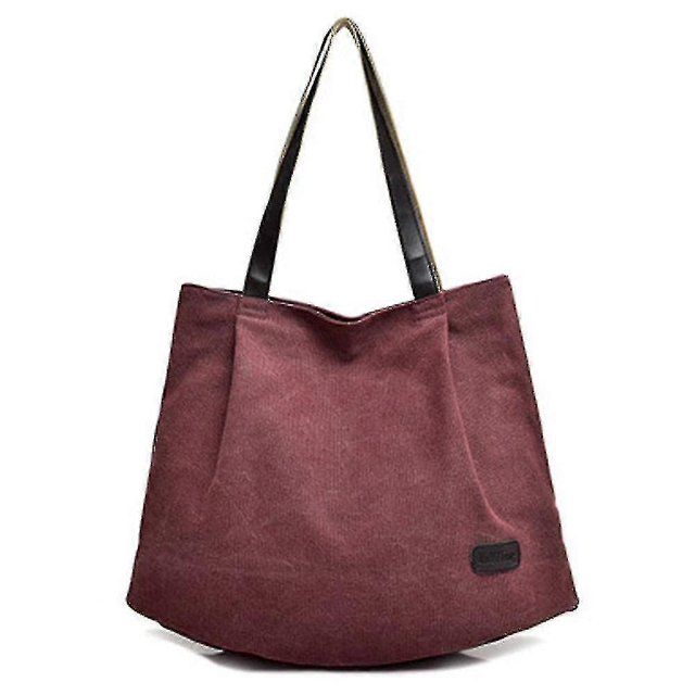 Bolso de mano de gran capacidad, bolso de mano para mujer, literario y de ocio, vino tinto