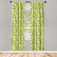 thumbnail image 3 of Ambesonne Sketchy Curtains, Floral Dragonfly Wings, Pair of 28"x95", Pale Green Dark Green, 3 of 5