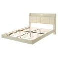 thumbnail image 5 of Queen Size Floating Bed Frame with Storage Headboard, Modern Upholstered Platform Bed with Touch Sensor Night Light and USB Charger, Beige, 5 of 6