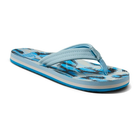 REEF Ahi Kids' Flip Flops Color: Surf Palms Size: 3