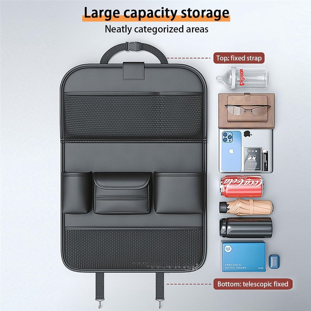 Sugagale Car Back Seat Tray Organizer, Foldable Table Tray Seat Back Protectors Kick Mats Travel Accessories, Backseat Storage Protector Kids Travel Accessories