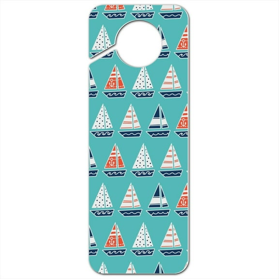 Cute Sailboats Pattern Plastic Door Knob Hanger Sign
