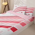 thumbnail image 2 of Manfei Rainbow Lines Zipper Twin Comforter Sets with Fitted Sheet and 2 Pillowcases, Sky Sun Cloud Zipper Bedding Set, Pink White, Pink Reversible, 4 Pieces, 2 of 7