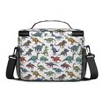 thumbnail image 3 of Dinosaur and Text White Pattern Insulated Lunch Box for Women Men, Medium Leakproof Cooler Bag with Adjustable Strap, 10"x6.7"x8", 3 of 6