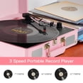 thumbnail image 4 of Maleta portátil rosa con Bluetooth Record Player JORLAI, 4 of 7