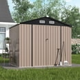 thumbnail image 4 of Clouddwell 8 x 6 ft Storage Shed with Floor (15mm) & Double Doors - Galvanized Steel, Brown, 4 of 10