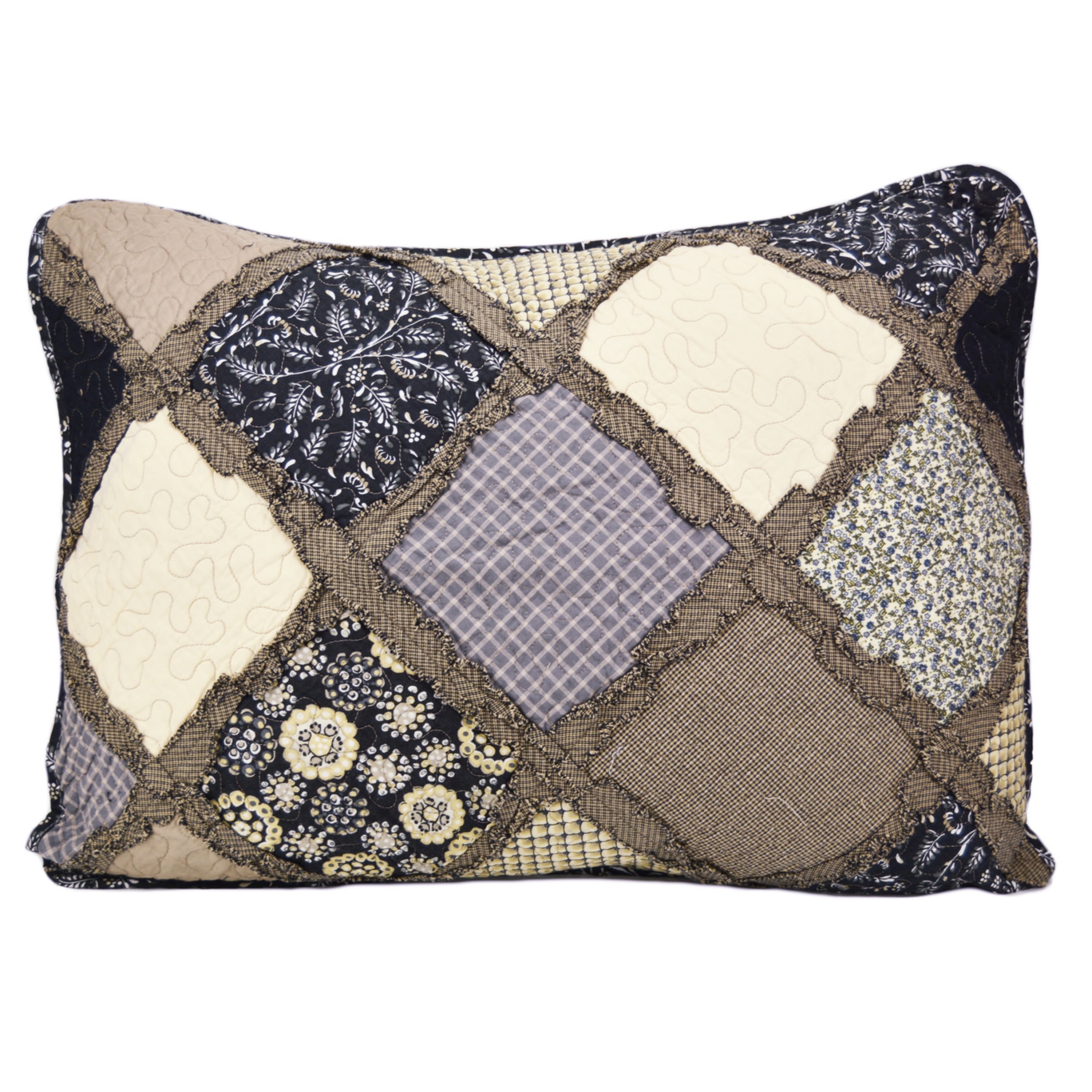 Donna Sharp Lexington Ragged Pieced Cotton 3PC King Quilt Set