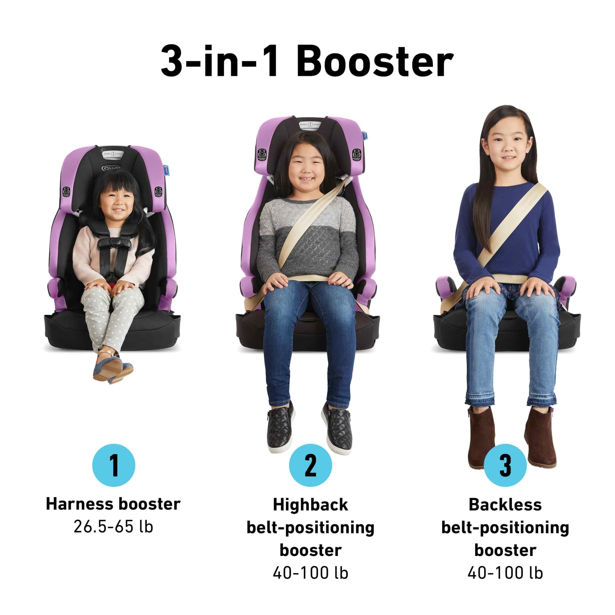 Graco Tranzitions 3-in-1 Harness Booster Car Seat, Marley, Assorted