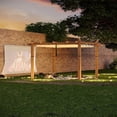 thumbnail image 2 of EastVita 10X10 Pergola Retractable Canopy Wood Grain Aluminum Frame Structure for Backyard Deck Porch Patio, 2 of 10