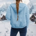 thumbnail image 5 of felwors Women's Quilted Hooded Jacket - Zip-Up Padded Coat with Pockets, Loose Casual Fit for Fall & Winter Blue, XL, 5 of 6