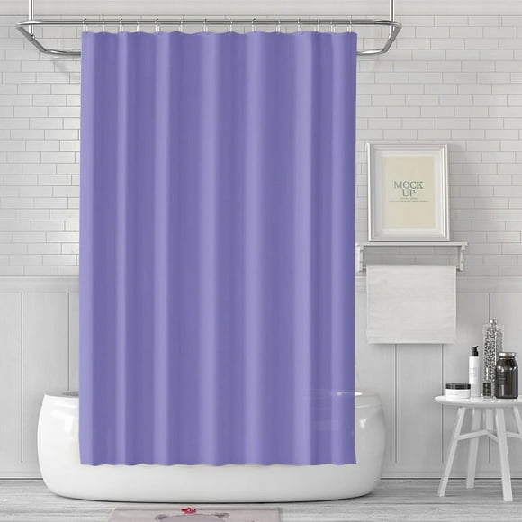 Gray PEVA Waterproof Thick Shower Curtain Modern Simple Hotel Partition No Punch Bathroom Curtain (Light purple,90*180cm)