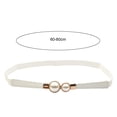 thumbnail image 6 of harmtty Women Waist Belt Elastic Thin Versatile Adjustable Faux Leather Creative Pearl Buckle Ladies Waistband Dress Belt, 6 of 8