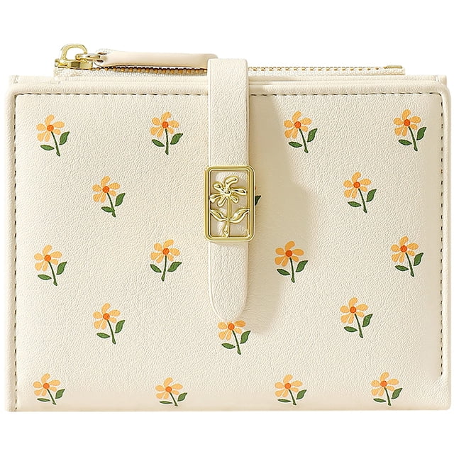 YINHEXI - portafolios para mujer, portafolios para tarjetas, pequeño cartera con bloqueo RFID, bonita portafolios pequeña de piel para mujeres, niñas, mujeres, Blanco apagado, Minimalista