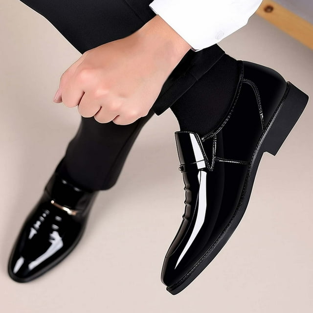 Qertyioot Liquidation Mode Chaussures Décontractées pour Hommes à Bout Pointu Confortables en Cuir Chaussures Décontractées