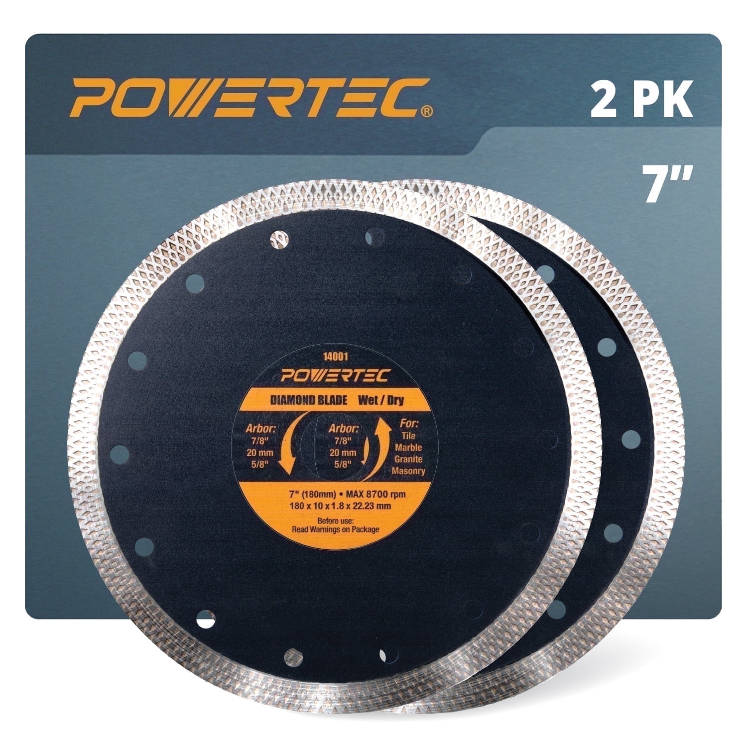 7 Inch Diamond Tile Saw Blade – Dry/Wet Cutting For Porcelain, Ceramic, Granite