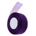 thumbnail image 2 of Cinta Sólida de Tul Soledad Carrete Envoltura de Regalos Manualidades Morado Oscuro Sheer Organza Ribbon, 2 of 8