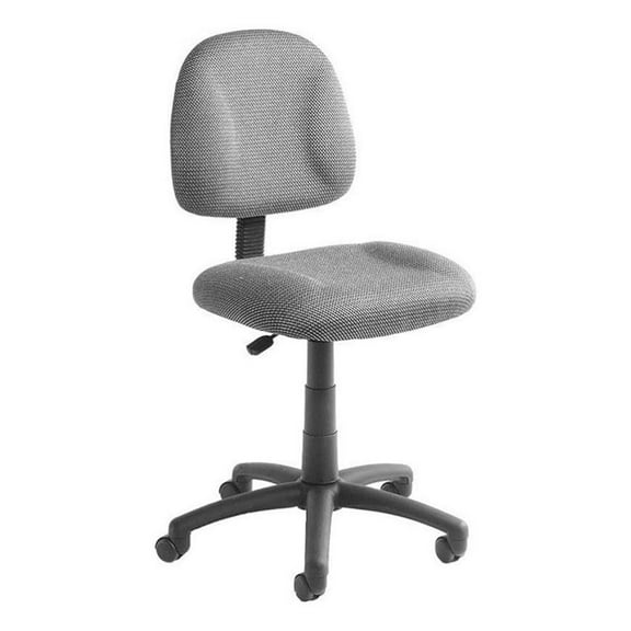 Pemberly Row Fabric/Nylon Adjustable Posture Office Chair in Gray