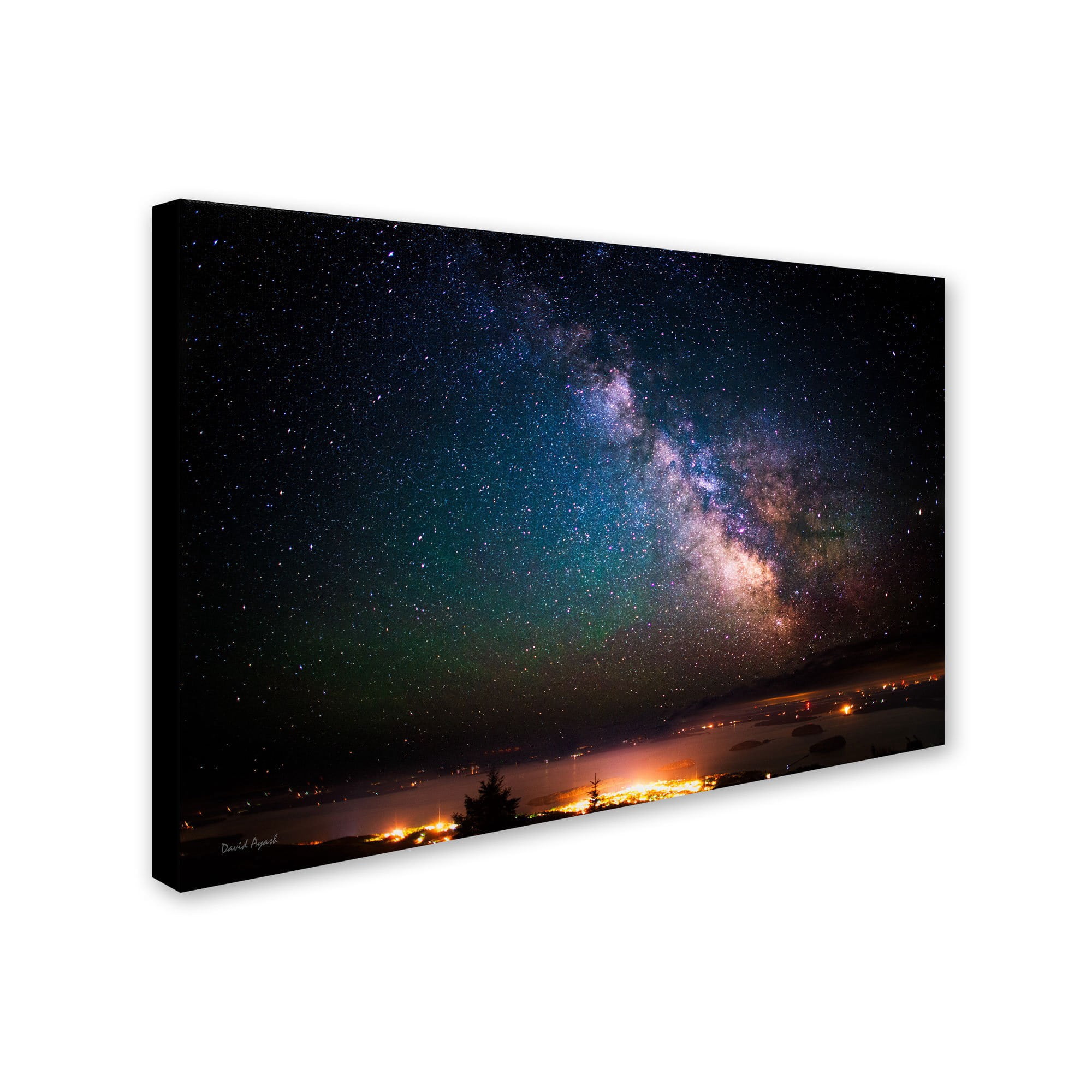 Trademark Fine Art "Milky Way Over Acadia National Park - Maine" Canvas Art by David Ayash