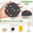 thumbnail image 3 of Haosy Set of 6 Drink Woven Coaster with Holder Heat Resistant Non-Slip Bar Coasters 4 Inches Love Fabrics, 3 of 7
