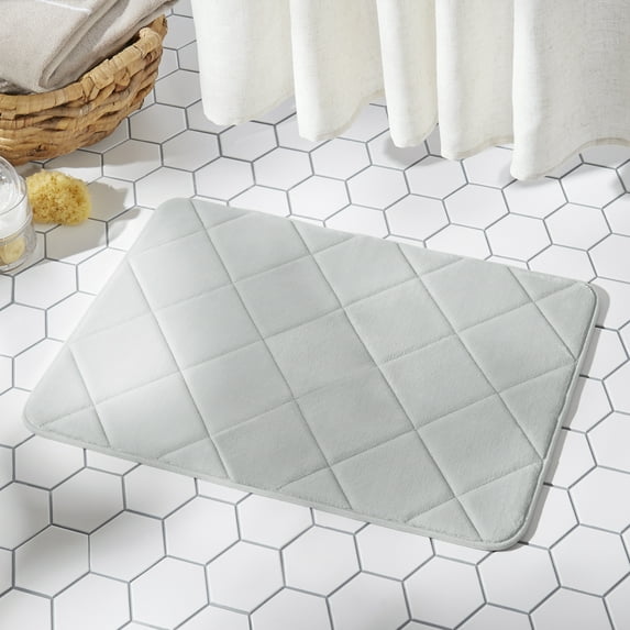 SoHome Soft Step Luxury Memory Foam Bath Mat, Super Absorbent Non Slip Cozy Bath Rug, Machine Washable and Easy Dry, 22" x 42", Light Gray