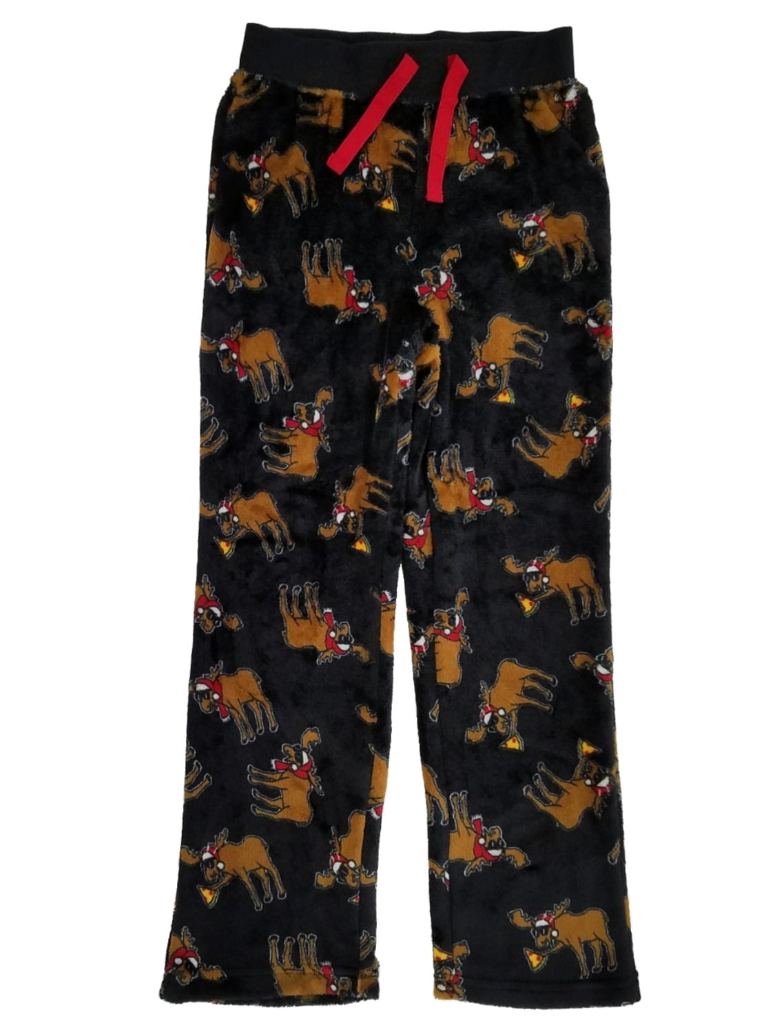 Boys Black Moose Pizza Santa Hat Fleece 