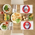 thumbnail image 4 of Non-Slip Christmas Aesthetic Placemats for Dining Table Restaurant Home Deco Washable Vintage Santa Doormat Outdoor Entrance Cartoon Style Stylish Santa Claus Door Mat Indoor 6Pack 17.7"x13", 4 of 5