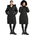 thumbnail image 5 of Heated Long Women's Jacket with Battery Pack Winter Coat for Women with Detachable Hood, 5 of 11
