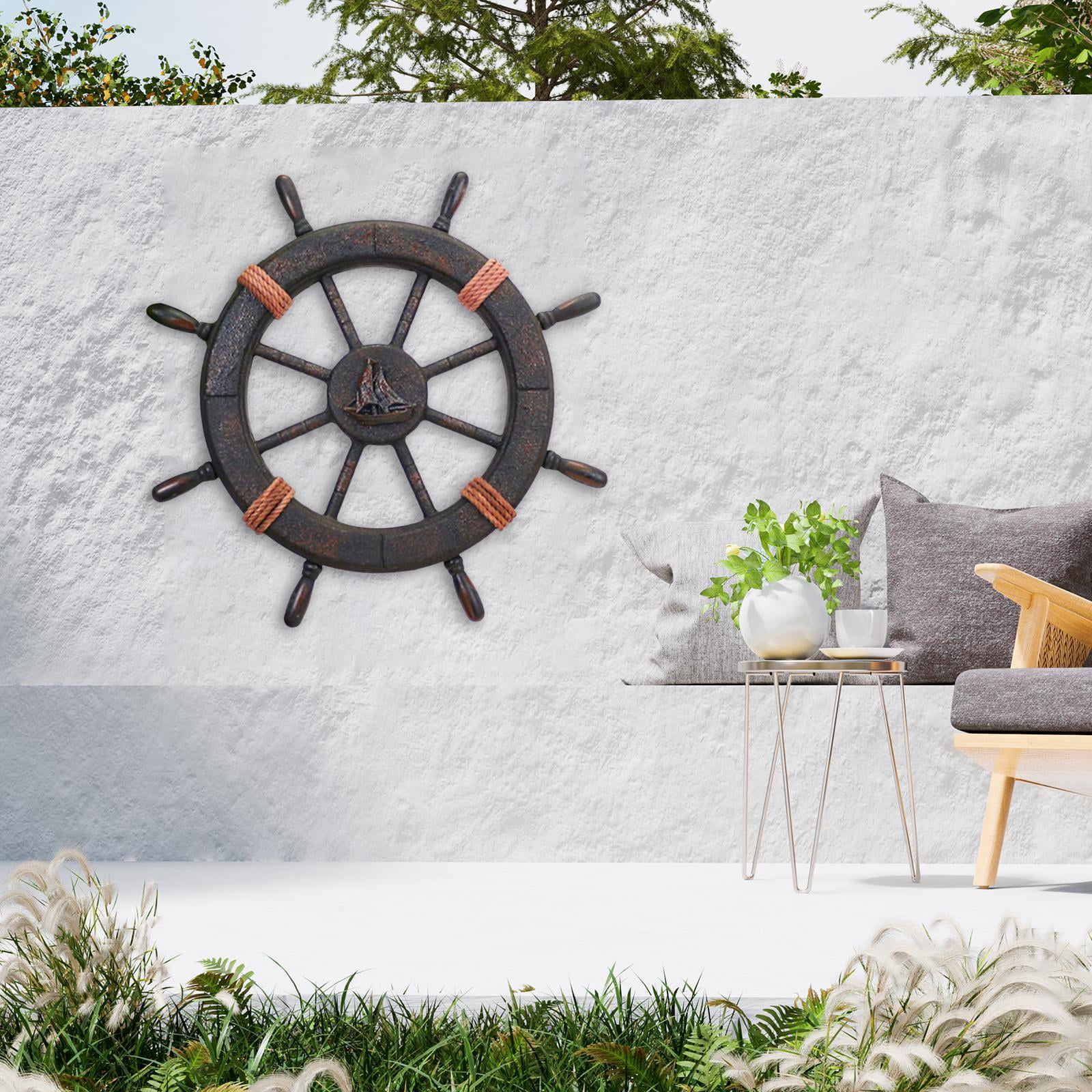 Rongfmy Nautical Ship Steering Wheel Decoration Boat Steering