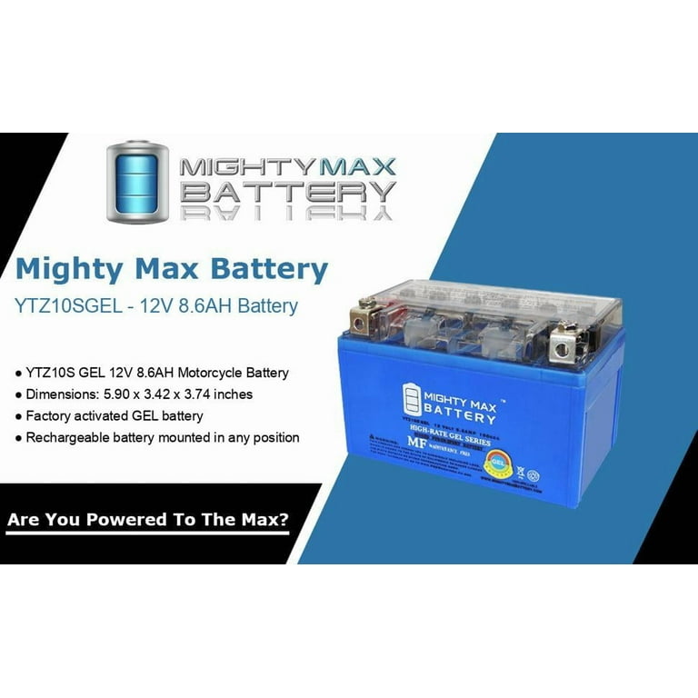 YTZ10SGEL 12V 8.6AH GEL Replacement Battery compatible with