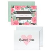 American Greetings Heart and Floral Thank You Cards, 50-Count, Envelopes Included