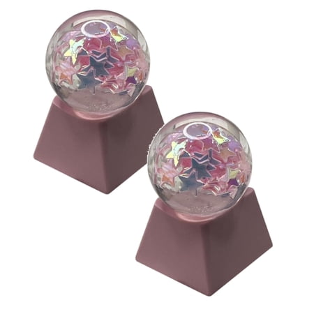 XaTanion Office Supplies Star Mechanical Keyboard Keycap | Starlight Design | Star Keycap Set/Interactive Luminous Luminous Keycap | Feel And Visual Enjoyment(Pink) 2PCS