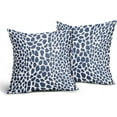 thumbnail image 2 of Navy Blue Leopard Print Pillow Covers Set of 2 18x18 Inch Cheetah Cotton Linen Decorative Throw Pillow Case Animal Skin Cushion Cover for Bedroom Sofa Living Room Couch Chair Bold and Trendy, 2 of 6