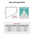 thumbnail image 5 of Turquoise Swag Valances for Windows, Geometric Boho Ethnic Tile Chic Monochrome Rod Pocket Sheer Valances for Small Windows, Swag Toppers Light Filtering for Kitchen Living Room 2 Panels 28''x36'', 5 of 5