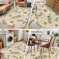 thumbnail image 5 of Area Rugs for Living Room Bedroom, Spring Daisy 4'x6' Rug Washable Carpet Runner Indoor Outdoor, Country Watercolor Flower Leaf Plant Non Slip Accent Floor Mats Rug for Kitchen, Office, 5 of 8