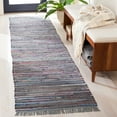 thumbnail image 2 of SAFAVIEH Rag Robynne Striped Cotton Runner Rug, Aqua/Multi, 2'3" x 10', 2 of 11