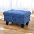 thumbnail image 7 of JESTOP 28.5" Ottoman with Storage, Fabric Ottoman Foot Rest Stool, Rectangle Upholstered Footstool, Storage Bench, 7 of 7