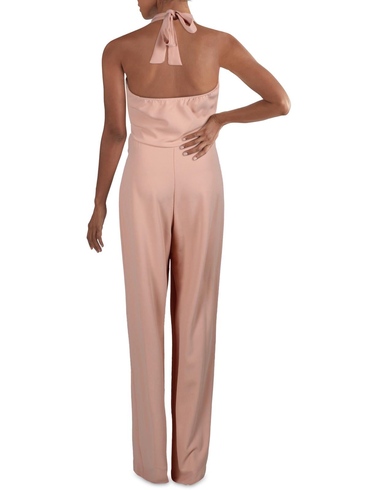 Bebe Bebe Womens Ruffled Halter Jumpsuit Pink 12 Walmart Com Walmart Com