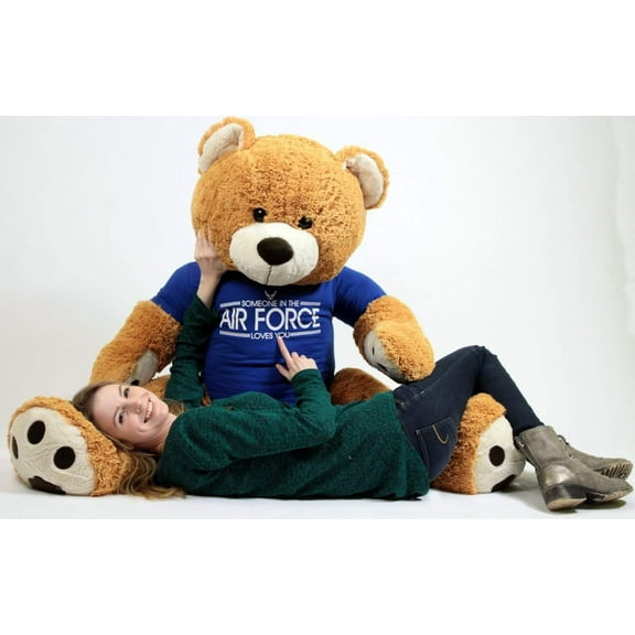 Air Force Giant Teddy Bear 5 Feet Tall, Wears Removable T-shirt SOMEONE IN THE AIR FORCE LOVES YOU