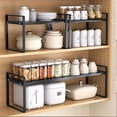 thumbnail image 2 of Organizador de Encimera Cocina,Estante de Gabinete Extensible 14.17"~25.19",Estante de Almacenamiento de Especias de Cocina,Estante de Despensa de Gabinete,para Cocina,Baño,Sala,Armario y Despensa, 2 of 7