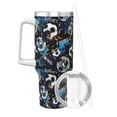 thumbnail image 2 of Fotbe Football Pattern 40oz Ice Bully With Handle And Straw Stainless Steel Vacuum Insulated Cup And 2 In 1 Straw Lid, 2 of 8