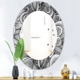 thumbnail image 2 of Designart 'Geometric Leaves In Black and White' Traditional Mirror - Oval or Round Wall Mirror, 2 of 3