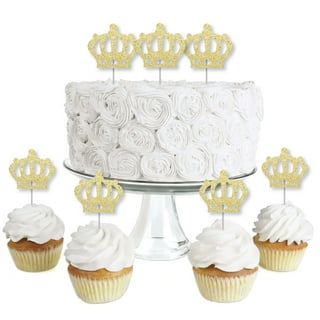 6pcs Gold Mini Crown Cake Topper Prince Princess Small Cupcake Toppers  Crown Wedding Birthday Cake