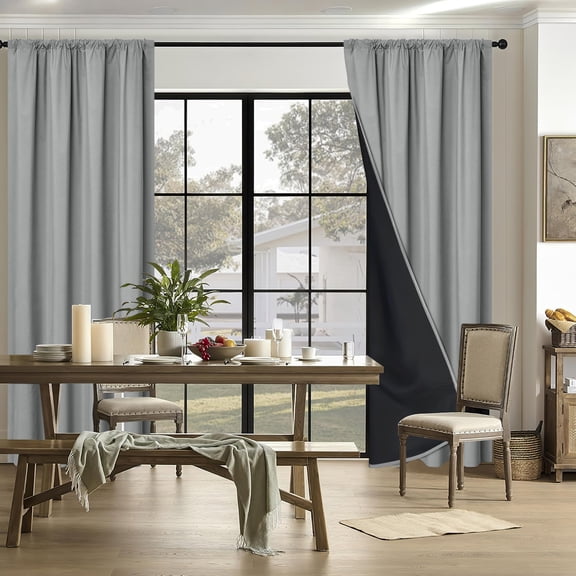 XmhyTop Drapes for Bedroom, Blackout Curtains 100*200cm Light grey 1 slice Rod Pocket Window Drapes - Polyester Light Blocking Curtains for Home Bedroom & Living Room