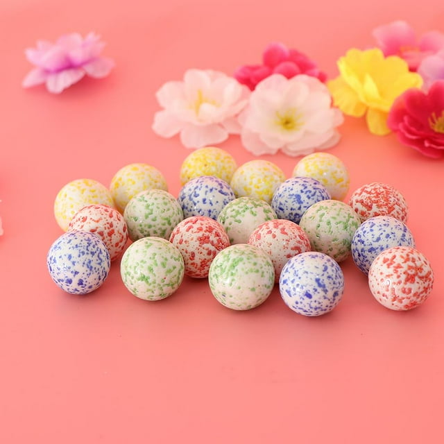 Billes en Verre Moucheté de 25 mm, Lot de 20, Jouet de Jeu de Course de Balles en Marbre pour Enfants, Chinois