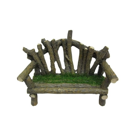 UPC: 0191518742343 | Mini Wooden Bench with Moss By ArtMinds™