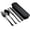 Black, variant on Five-piece travel cutlery set with storage box, suitable for work, portable and reusable travel cutlery set, fork and spoon set, suitable for picnics, camping, leisure travel, men's lunchbox, black.