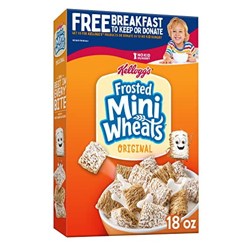 Kellogg's Frosted Mini-Wheats Breakfast Cereal, High Fiber Cereal, Kids ...